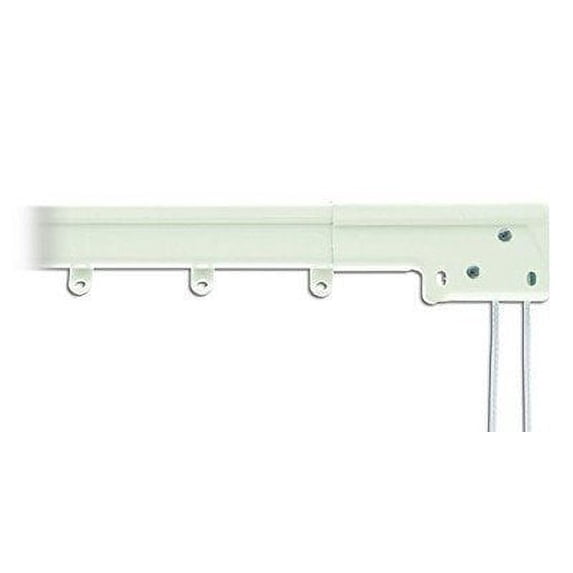 Spring Window Fashions Super Heavy Duty Traverse Curtain Rod 38-66 Inch, White (Center Draw) by Graber