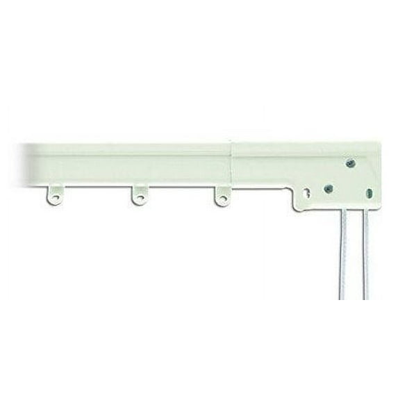 Spring Window Fashions Super Heavy Duty Traverse Curtain Rod 84-156 Inch, White (One Way Draw: Right) by Graber