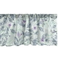 thumbnail image 1 of Spring Window Valance, Floral Theme Leaves Flowers Repeating Ornament in Watercolor Style, Curtain Valance for Kitchen Bedroom with Rod Pocket, 54" X 18", Blue Grey and Pale Lavender, by Ambesonne, 1 of 2