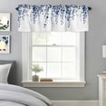 thumbnail image 1 of Spring Window Valance for Kitchen, Watercolor Dark Blue Eucalyptus Leaves Botanical Plant Rod Pocket Short Curtain for Small Windows, Light Filtering Decorative Valance, 42 x 18 Inch, 1 Panel, 1 of 9