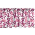 thumbnail image 1 of Ambesonne Spring Valance Pack of 2, Pinkish Gerbera Blossoms, 42"X18", Dark Magenta Coral White, 1 of 3