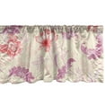 thumbnail image 1 of Spring Window Valance, Repetitive Pattern of Abstract Flowers Leaves Floral Illustration, Curtain Valance for Kitchen Bedroom with Rod Pocket, 54" X 18", Pale Fuchsia and Dark Coral, by Ambesonne, 1 of 2