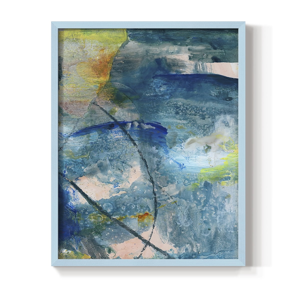 Spring Winds II Framed Print in Blue Solid Wood Framed Print No Nail Hanging