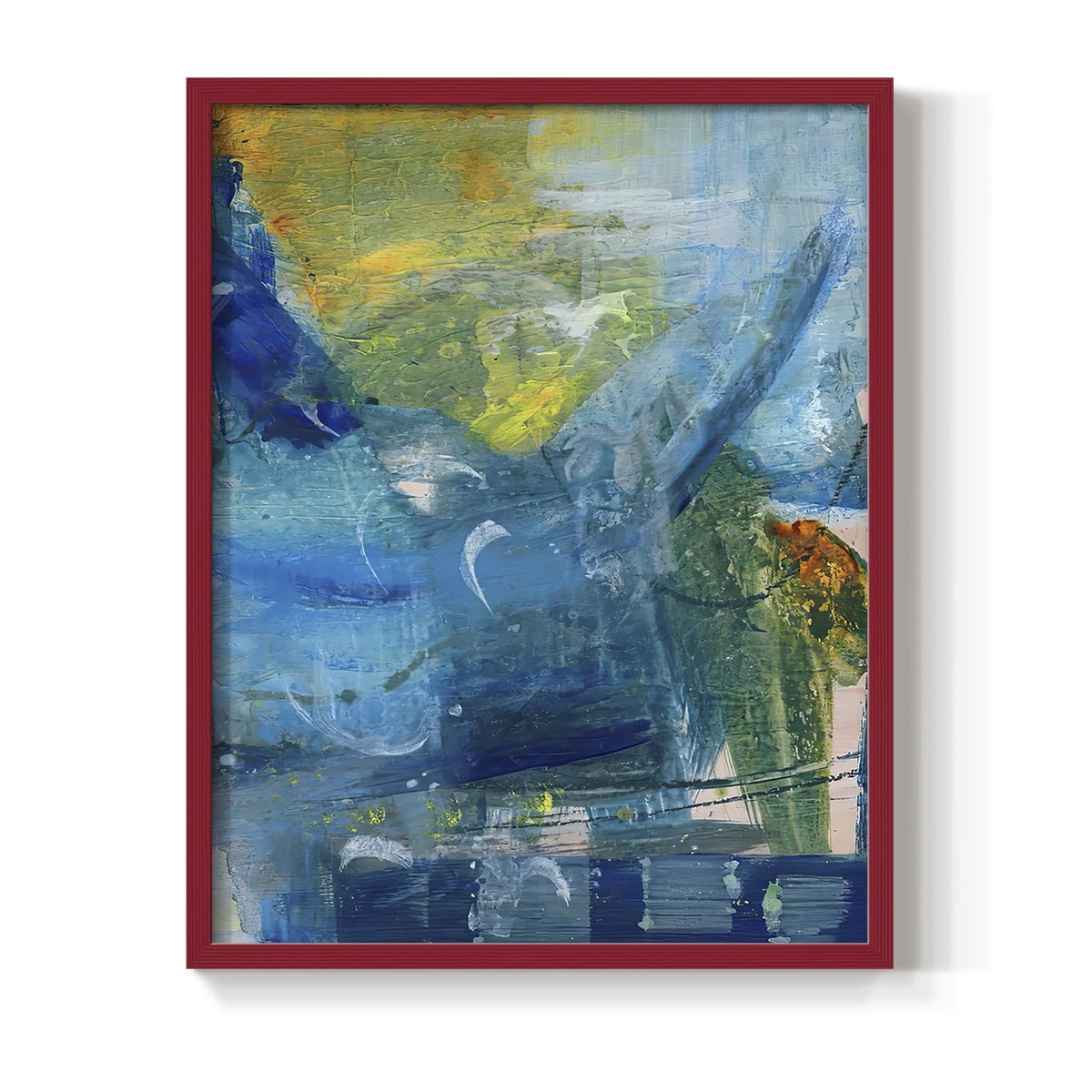 Spring Winds IV in Red Solid Wood 11 x 14 Framed Print