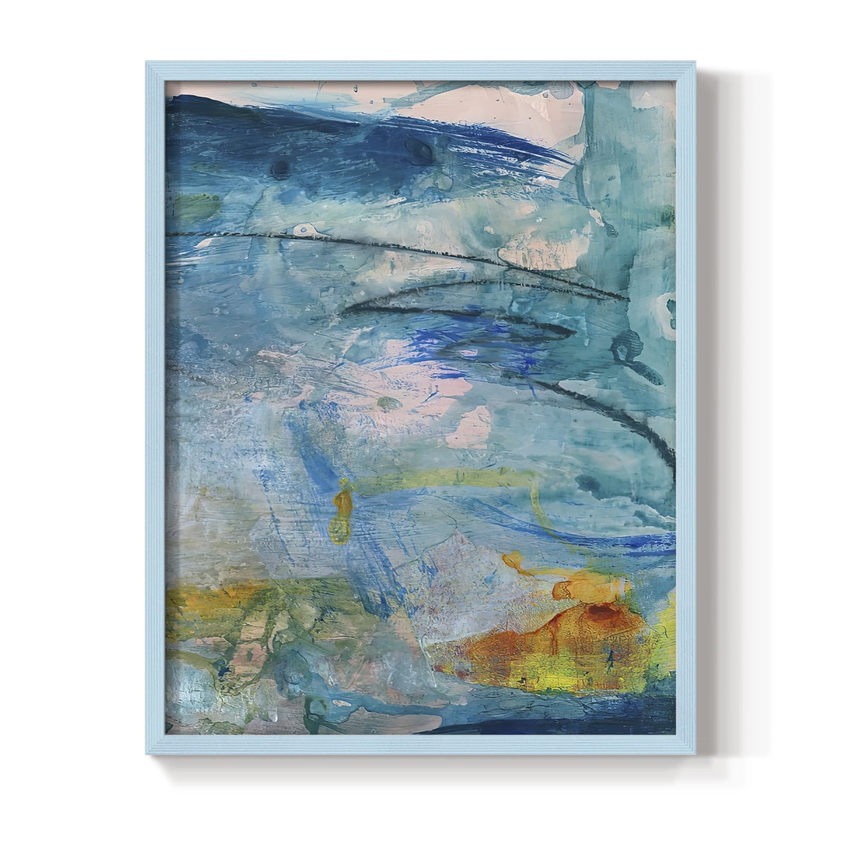 Spring Winds V in Blue Solid Wood 8 x 10 Framed Print