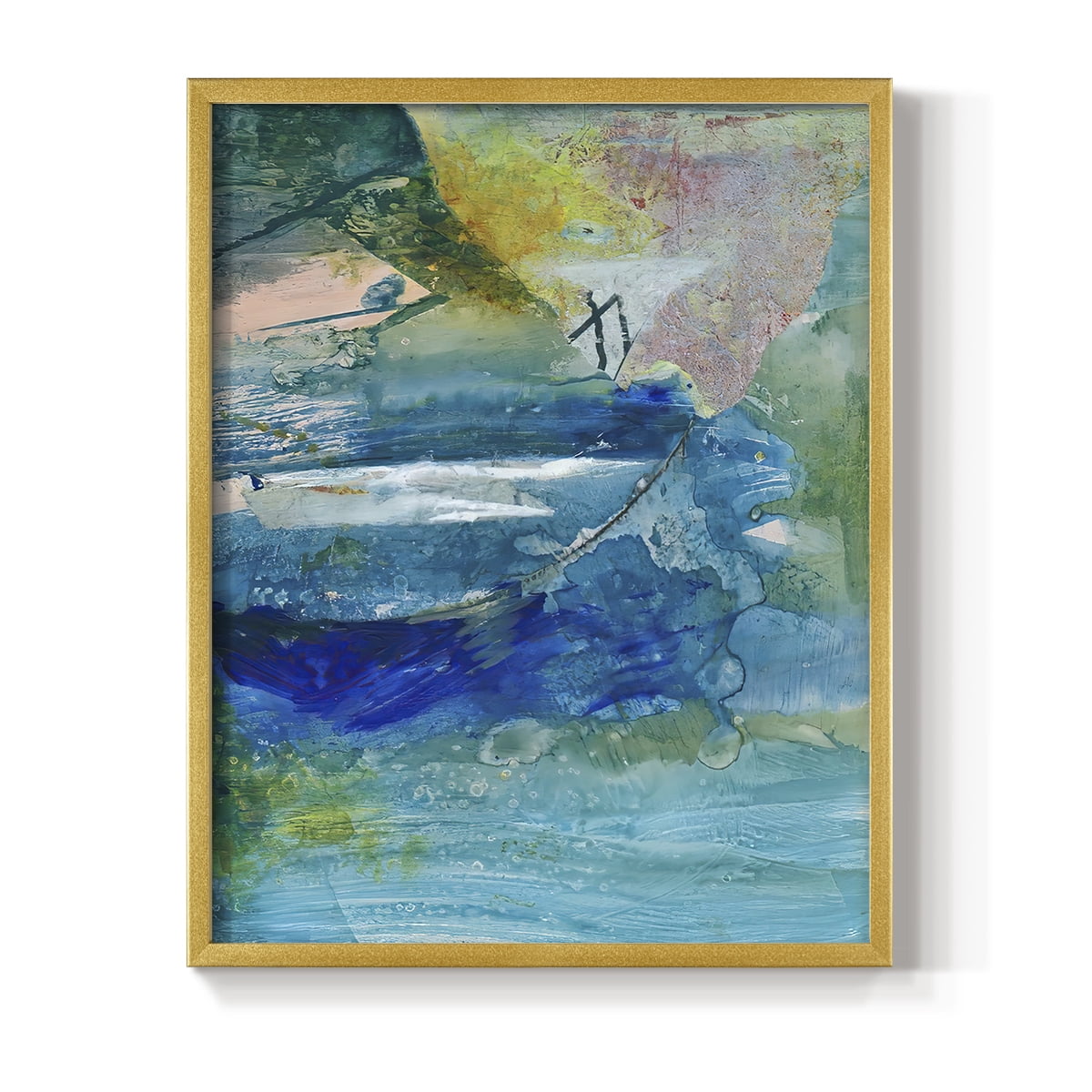 Spring Winds VII in Gold Solid Wood 11 x 14 Framed Print