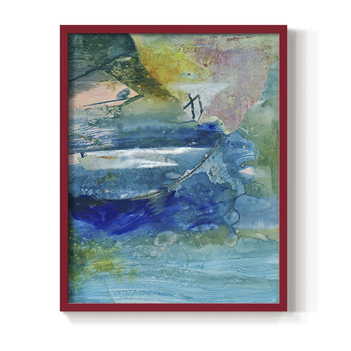 Spring Winds VII in Red Solid Wood 11 x 14 Framed Print