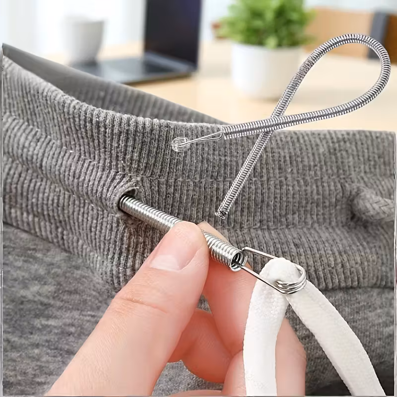 Spring Wire Threader Tool, Bendable Needle Stringer for Sewing & Craft Repair, Effortless Lacing with Stainless Steel Tip, Non-Medical Device for Easy Needle Threading