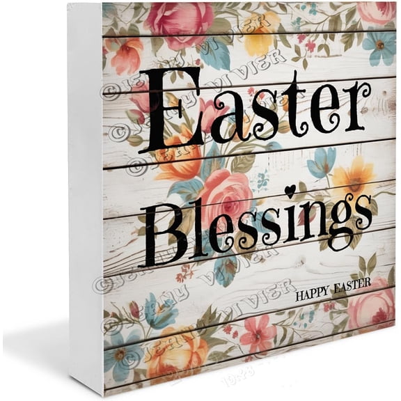 Spring Wooden Box Sign Inspirational Quote Decor Gifts Funny Spring Decor for Office Shelf Decor for Office Table Centerpiece Ideas Wood Block Signs Housewarming Gifts 7"x7"