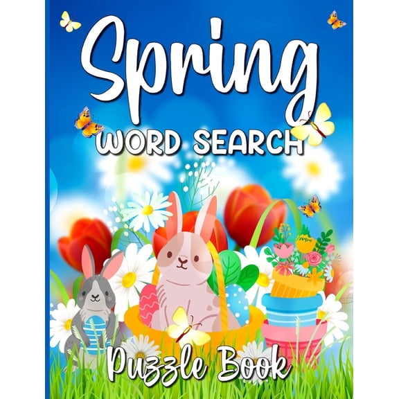Spring Word Search Puzzle Book: Large Print Fun and Challenging Spring Activities for Adults and Kids Perfect Gifts For , (Paperback)