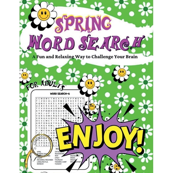 Spring Word Search for Adults: A Fun and Relaxing Way to Challenge Your Brain, (Paperback)