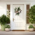 thumbnail image 1 of Spring Wreath Door Hanging Garland, Rattan Artificial Floral Wreath with Wooden Accent for Wall Door Outdoor Spring Festival Home Decoration, 1 of 8