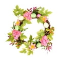 thumbnail image 1 of Spring Wreath Easter Wreath with Flowers, Eggs, Green Leaves and Twine, Hanging on Home Indoor Outdoor Front Door Wall Decoration, 1 of 6