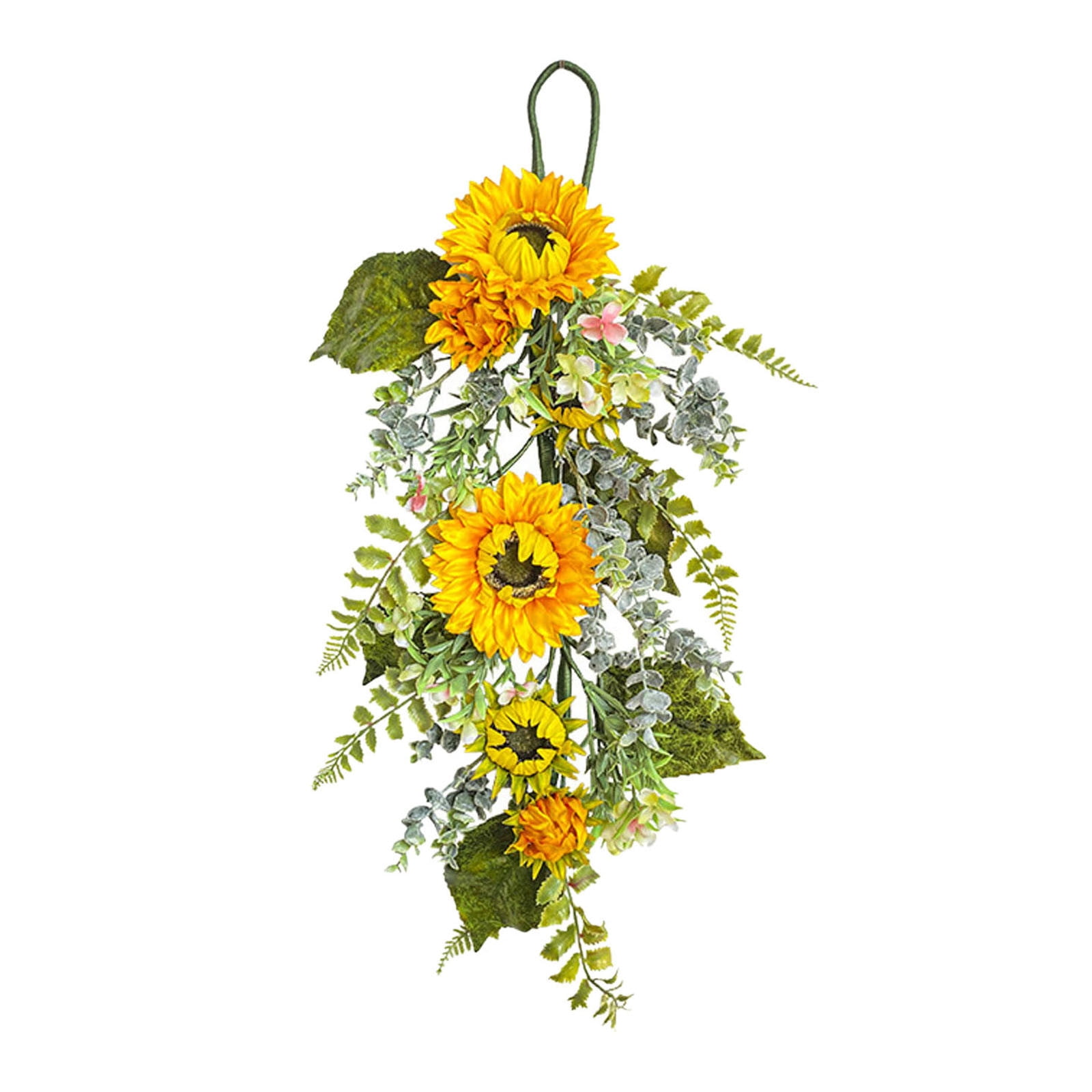 Spring Wreath Hanging Flowers Sunflower Door Hanging Wildflowers Patio