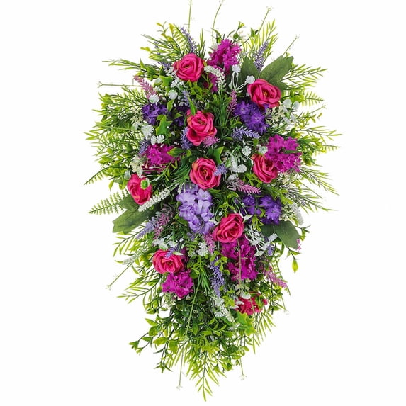 Spring Wreath Summer Flower Garland, Colorful Simulation Vine For Home ...