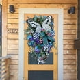 thumbnail image 1 of Spring Wreath,Teardrop Swag Rose Butterfly Wreath for Front Door,Teardrop Wreath Purple-Blue Artificial Floral Swag, 1 of 8