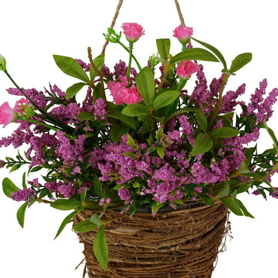 Spring Wreath Wildflower Door Hanger Basket Wreath, Spring Wreaths for Front Door, Spring Decorations Door Wreath for Home