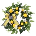 thumbnail image 1 of Spring Wreath for Front Door, 20 inch Artificial Lemon Bow Ribbon Wreath Decor, 1 of 9