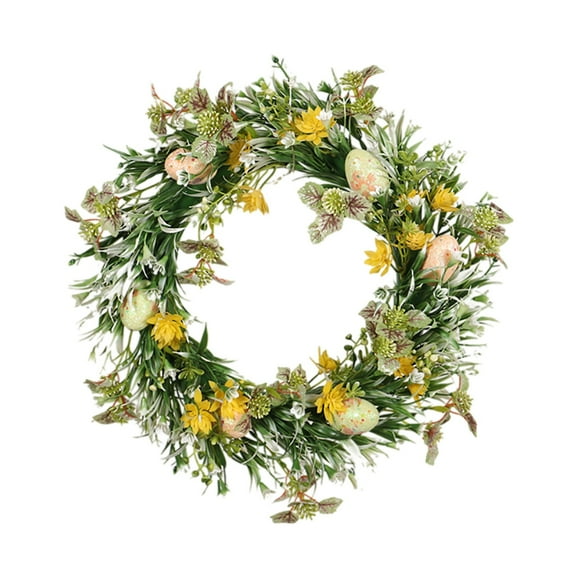 Spring Wreath for Front Door-Vibrant Daisy & Bow Decor,Green Outdoor Wreath for Spring,Summer,and All Seasons- for Home,Wall,or Window Decor