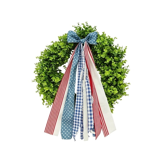 Spring Wreaths for Front Door, 24 Inch Spring and Summer Welcome Wreath with Bow for Farmhouse Porch Wall Window Home Decor for Indoor Outdoor Housewarming Gift