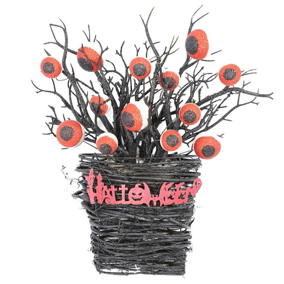 Spring Wreaths for Front Door Clearance, Greenery Summer Wreath, Halloween Simulation Eyeball Wreath, Withered Branch Wreath, Ghost Festival Terrifying Hanging Piece, Party Decoration Door Hanging