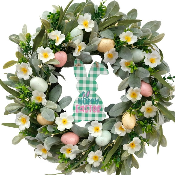 Spring Wreaths for Front Door, Wreath with Tulip Wreath, Butterfly, Lavender and Eucalyptus, Vivid Artificial Floral for Wall Window Farmhouse Party Holiday Home Dcor