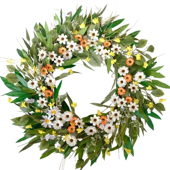 Idyllic Handmade Silk Spring Greenery Floral Artificial Wreaths, Pink