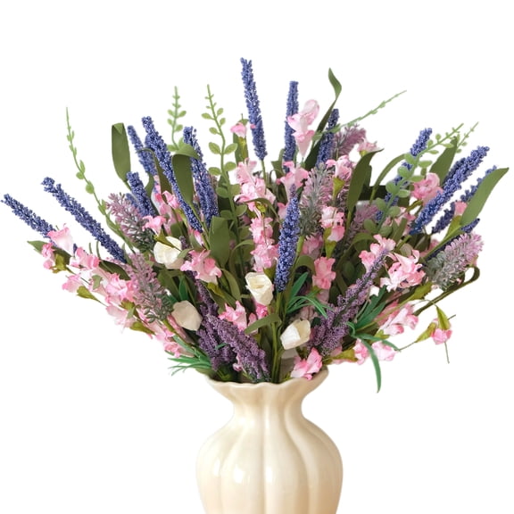 6 Pcs Lavender Vine Set Artificial Lavender Stems for Spring Decor Floral Wreaths Wedding Home Decoration