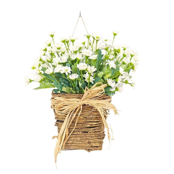 Hydrangea Door Hanger Wreath Spring Floral Front Door Hanging Welcome Wreath Elegant Home Decoration Seasonal Greenery Arrangement