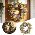thumbnail image 1 of Spring Wreaths for Front Door 18In Outside Welcome Summer Flowers Weatherproof Greenery All Seasons Round Wreaths, 1 of 7