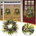thumbnail image 1 of Spring Wreaths for Front Door 18in Outside Welcome Summer Flowers Weatherproof Greenery All Seasons Round Wreaths, 1 of 6
