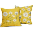 thumbnail image 1 of Spring Yellow Daisy Pillow Covers 18x18 Set of 2 Watercolor Floral Print Summer Flower Decorative Throw Pillows Outdoor Pillowcase Square Linen Farmhouse Cushion Case Decor for Couch Sofa Bed, 1 of 6