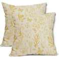 thumbnail image 1 of Spring Yellow Floral Pillow Covers 16x16 Inch Vintage Wild Flower Herbs Plant Butterfly Decorative Pillow Cases Botanical Farmhouse Cushion Covers Home Decor for Sofa Couch Outdoor Set of 2, 1 of 6