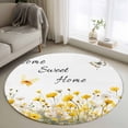 thumbnail image 1 of Spring Yellow Floral Round Area Rug 3Ft Washable Small Circle Rugs for Kitchen Entryway, Farmhouse Country Flower Butterflies Non-Slip Carpet Floor Mats Indoor Outdoor Carpet Runner Home Decor, 1 of 8