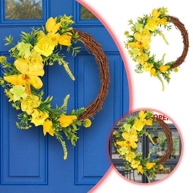 Spring Yellow Roses Dead Branches Garland Garden Decoration Garland