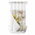 thumbnail image 1 of Spring Yellow Tulip No Hooks Shower Curtain with Snap-in Liner Vintage Flower Vase Leaf Butterfly Wood Grain Shower Curtains for Bathroom, Waterproof, Easy Install, Washable 54"x78", 1 of 9