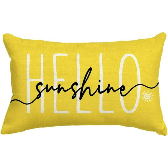 Spring You are My Sunshine Summer Throw Pillow Cover, 12 x 20 Inch Spring Saying Cushion Case Decoration for Sofa Couch