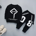 thumbnail image 1 of Spring and Autumn Boys' Baby Clothing Set Fashion Cotton Top+casual two-piece boys' question mark long-sleeved suit, 1 of 3