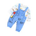 thumbnail image 1 of Spring and Autumn Boys' Baby Garment Set Fashion Cotton Top+Strap Pants Two-piece Set of Boys' Neonatal Children's Dinosaur Strap Pants Set., 1 of 5