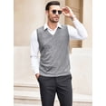 thumbnail image 1 of Spring and Autumn New Men's V-neck Knitted Sweater Vest Solid Color Vest Sleeveless Pullover, 1 of 10