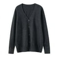thumbnail image 1 of Spring and Autumn New Sweater Men's Knitted Cardigan Loose Casual Outdoor All-Match Button Men's V-neck Sweater, 1 of 11