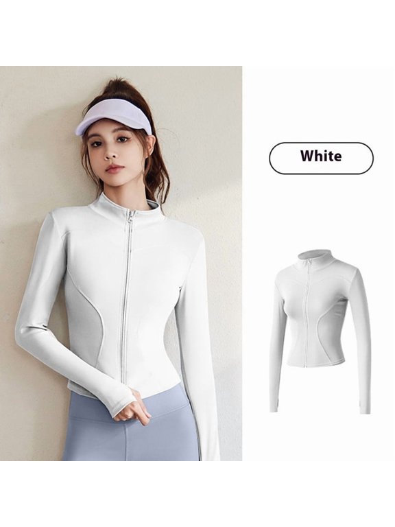 Spring and Autumn Sports Jacket for Women, Long Sleeve Tight-fitting Running Fitness Yoga Top Jacket