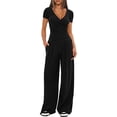 thumbnail image 1 of Spring and Autumn Wide-Leg Pants Set for Women, Short-Sleeved Sportswear Two-Piece Set for Various Occasions, Casual Commuting, 1 of 10