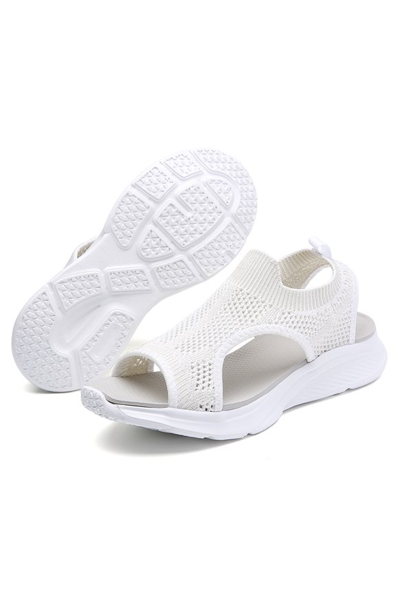 Spring and Summer Breathable Large Size Shoes Fashionable and Fly Woven Fashionable and Simple Wedge Heel Shoes on Comfortable Casual Sandals