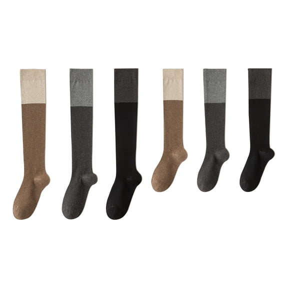 Spring and Summer Micro-Compression Calf Socks Knee-High Slimming Socks for Enhanced Circulation for Women, One Size, 6 Pairs