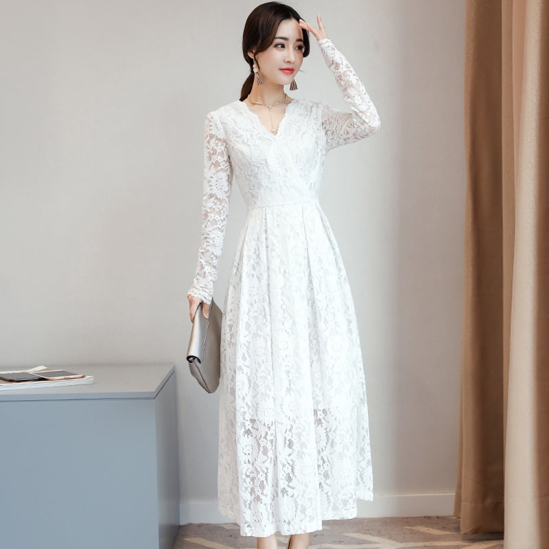 Lace dress korean online