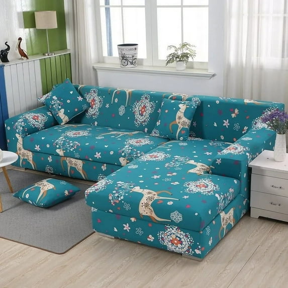 Spring and Summer Simple Plant Animal Print Sofa Cover All-inclusive L-shaped Sofa Household Living Room Triple Seat Fundas Sofa