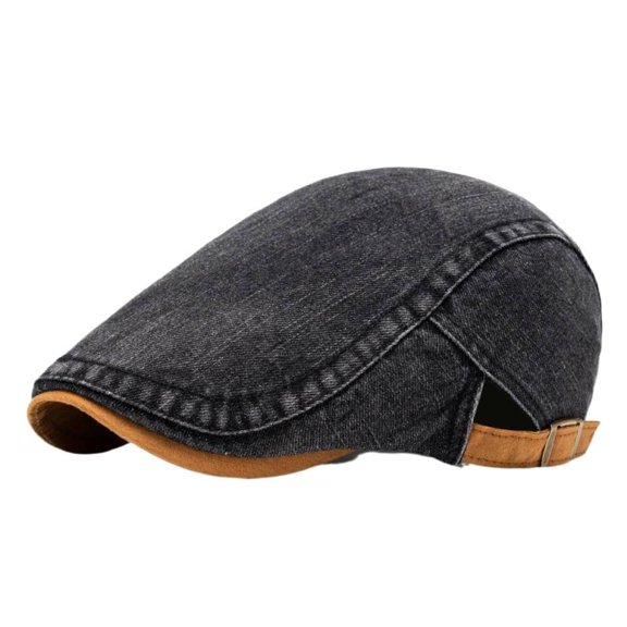 Spring and Summer Washed Denim Beret Men's Casual Peaked Cap Vintage Painter Hat Contrast Color Advance Hats Children