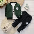 thumbnail image 1 of Spring and autumn boy baby clothing suit fashion cotton top+pants three-piece boy newborn children's clothing suit., 1 of 5