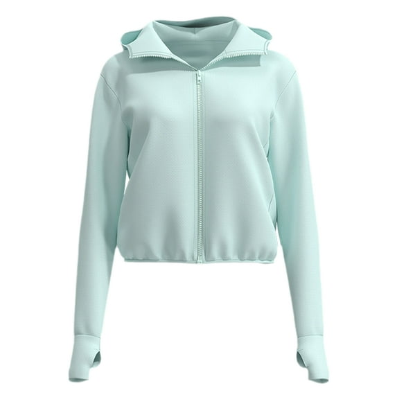 Spring and summer breathable anti-ultraviolet thin sunscreen clothing outdoor riding solid color hooded zippered sports jacket
